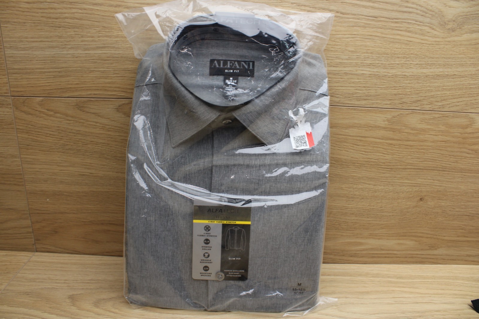 NWT Alfani AlfaTech Slim Fit Gray Dress Shirt M 15-15.5 32/33 Stretch $60 NWT Alfani AlfaTech Slim Fit Gray Dress Shirt M 15-15.5 32/33 Stretch $60