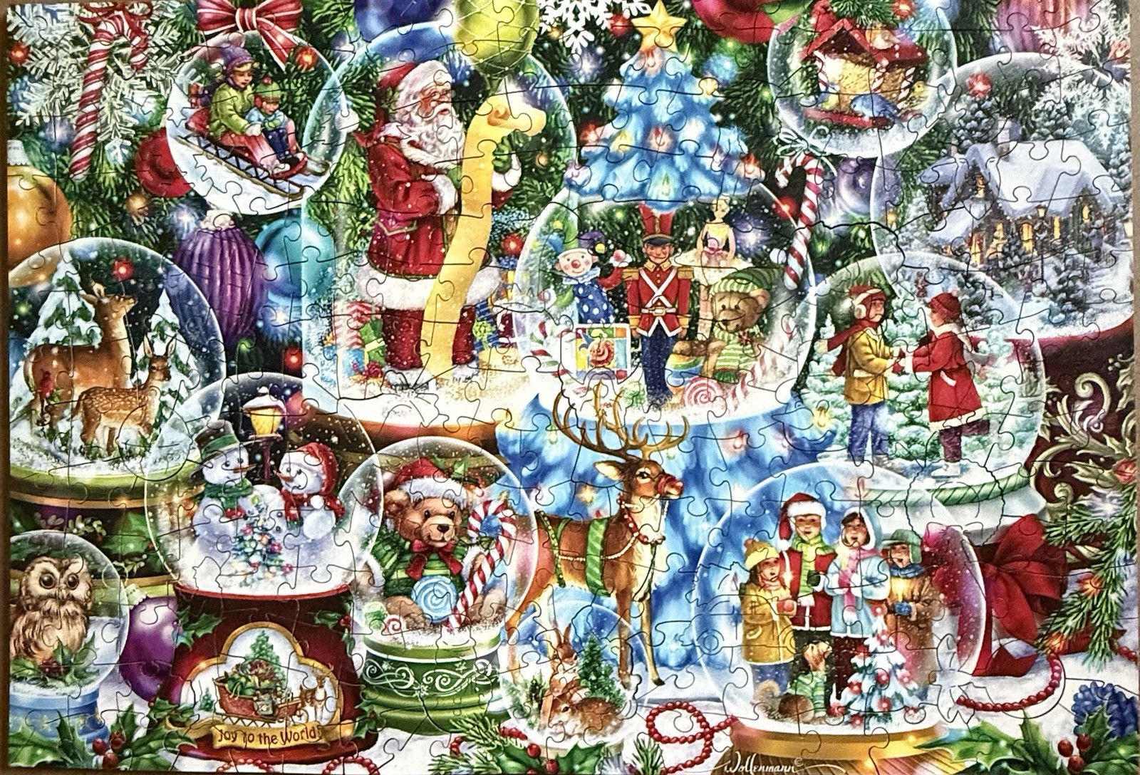 Wentworth Wooden Puzzle 250 Pieces Randy Wollenmann Christmas Snow Globes