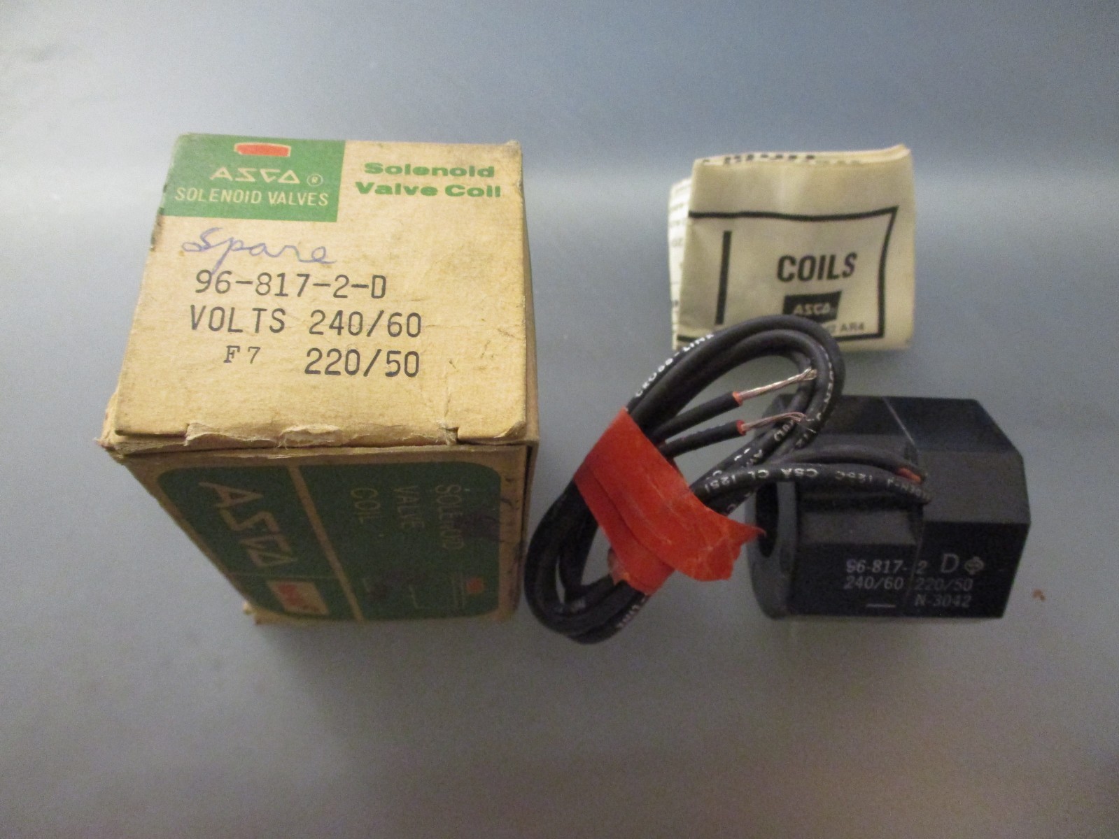 Asco Red Hat NOS 96-817-2 D Solenoid Valve Coil 220-240 VAC 50/60 HZ Asco Red Hat NOS 96-817-2 D Solenoid Valve Coil 220-240 VAC 50/60 HZ
