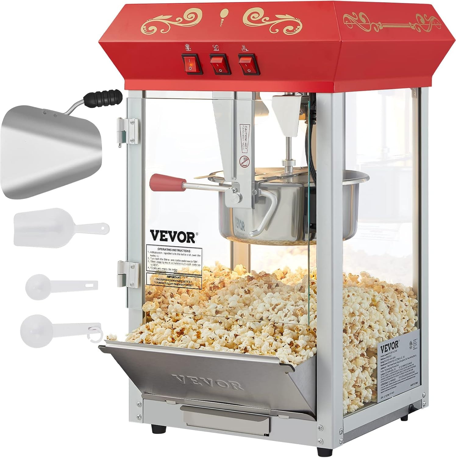 VEVOR Commercial Popcorn Machine, 8 Oz Kettle, 850 W Countertop Popcorn Maker VEVOR Commercial Popcorn Machine, 8 Oz Kettle, 850 W Countertop Popcorn Maker