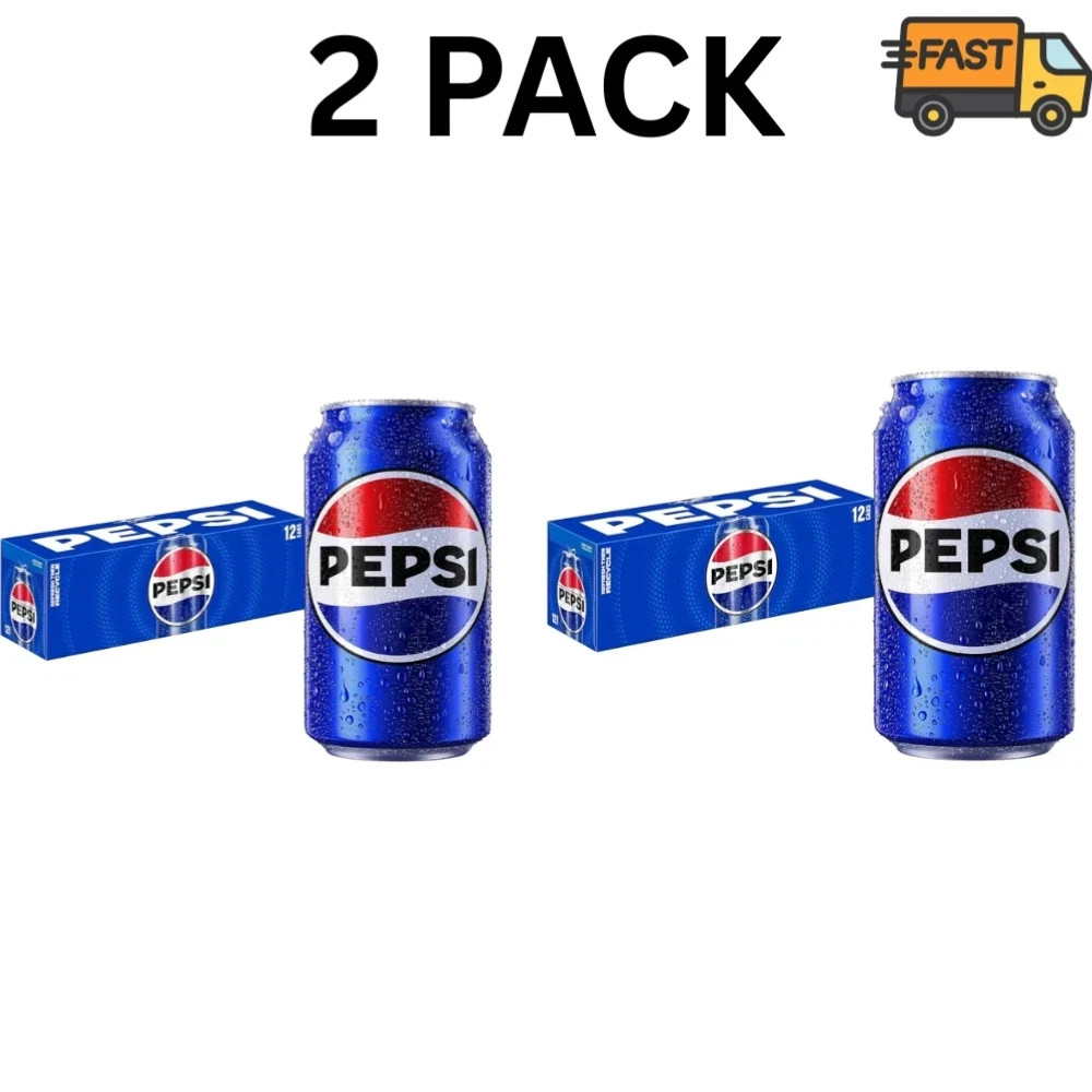 Pepsi Cola Soda 12 Fl Oz 24 Total Cans Pack of 2 Family Size Soft Drink Pepsi Cola Soda 12 Fl Oz 24 Total Cans Pack of 2 Family Size Soft Drink