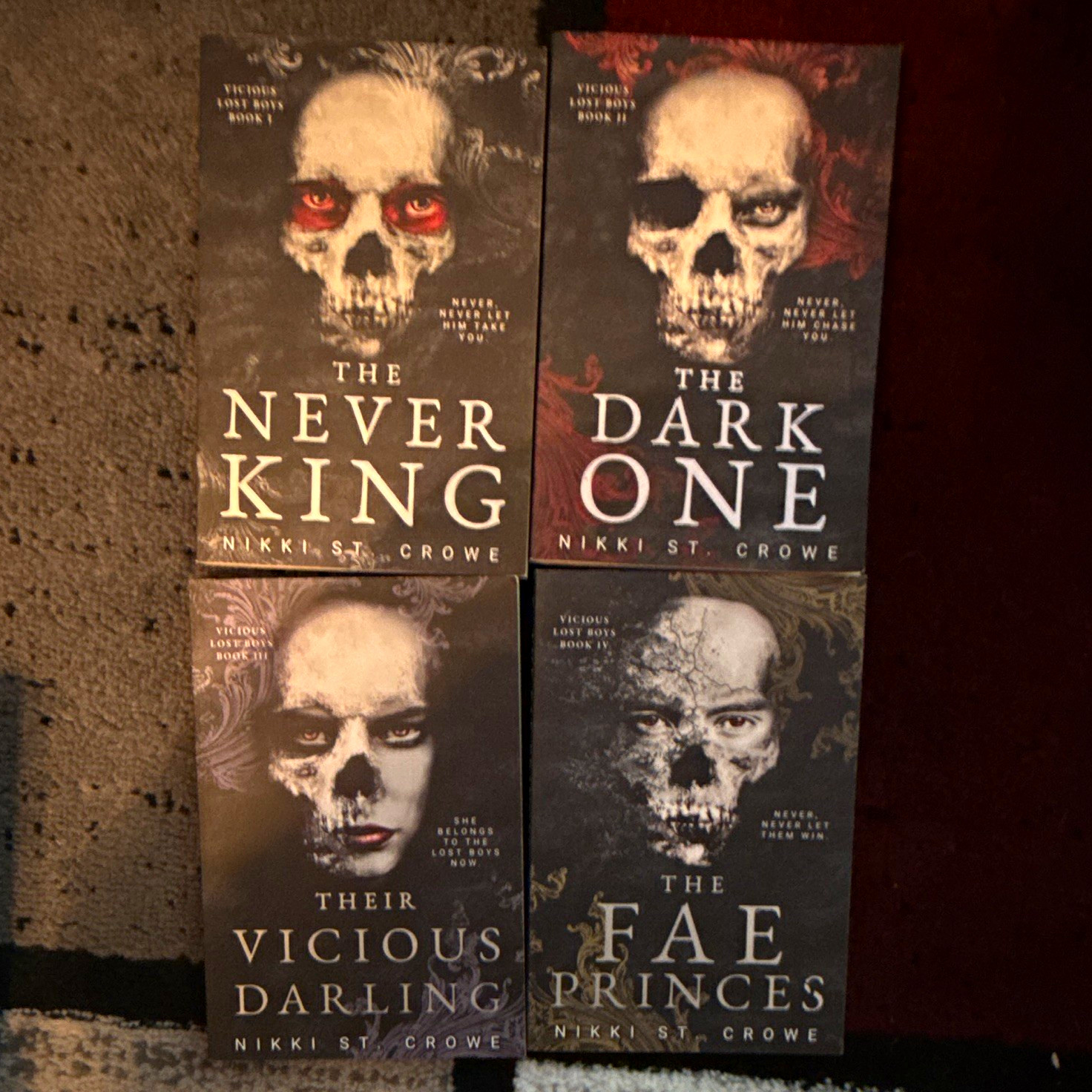 Nikki St. Crowe Vicious Lost Boys Paperback FULL Set (4) The Never King Nikki St. Crowe Vicious Lost Boys Paperback FULL Set (4) The Never King