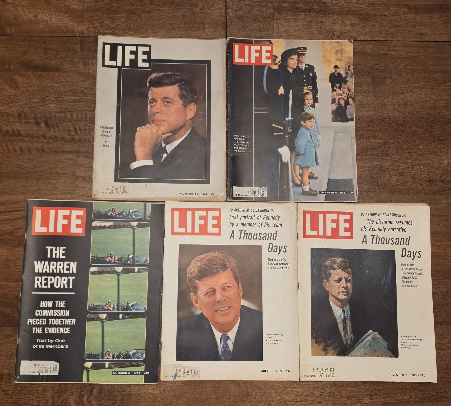 Life Magazine Lot of 5 1963-1965 JFK & Jackie Kennedy Warren Report Illustrated Life Magazine Lot of 5 1963-1965 JFK & Jackie Kennedy Warren Report Illustrated