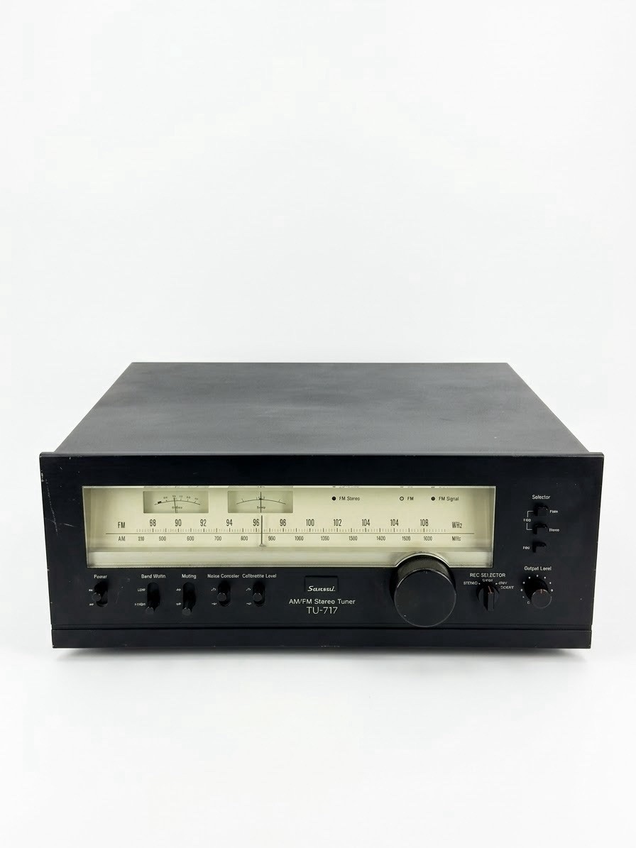 Vintage Sansui TU-717 Stereo Tuner Analog AM FM Meters TESTED Excellent w/Video
