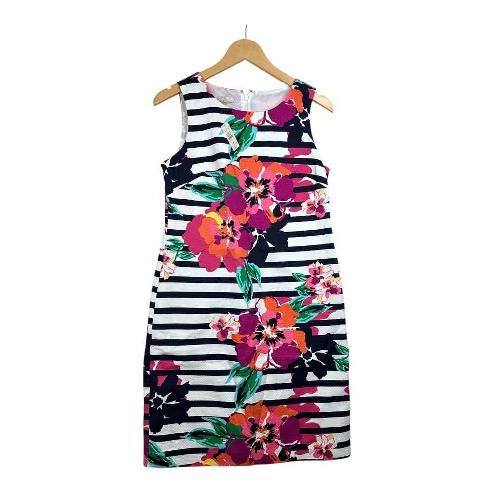 New Talbots Floral Print Sleeveless Dress size 6 Petite Multicolor
