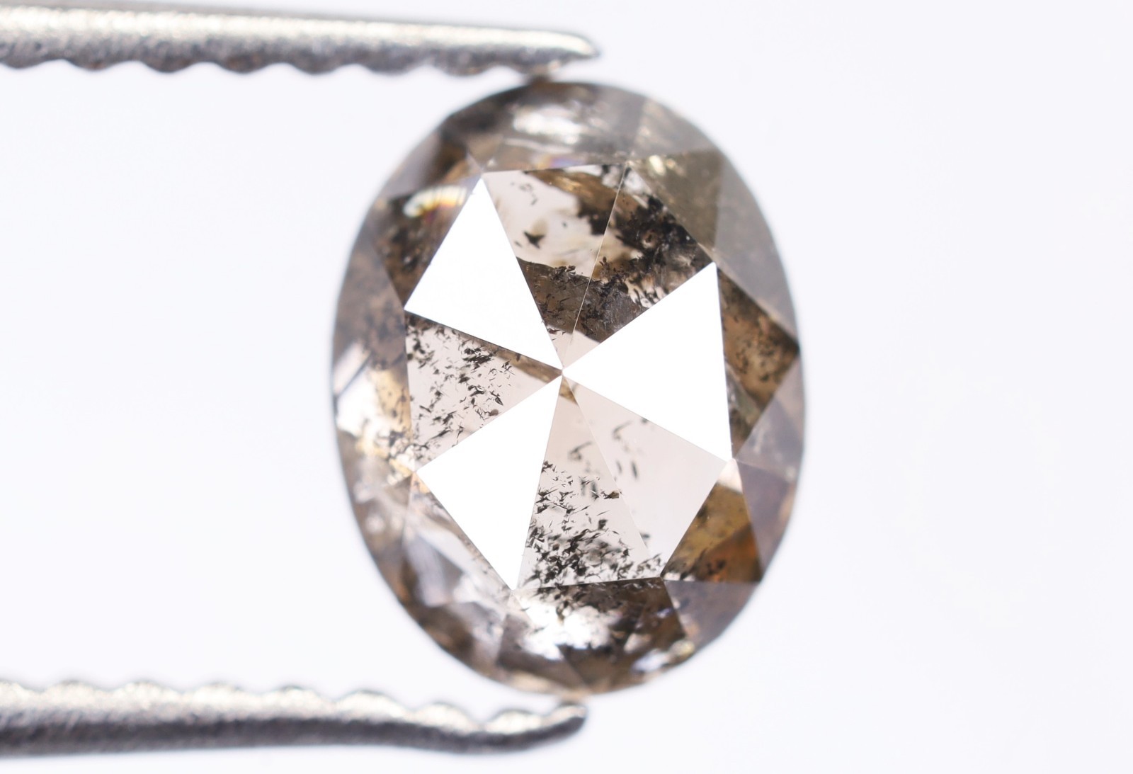 0.84 Ct, Brown Color Oval Shape Rose Cut Diamond For Engagement Ring & Pendant,