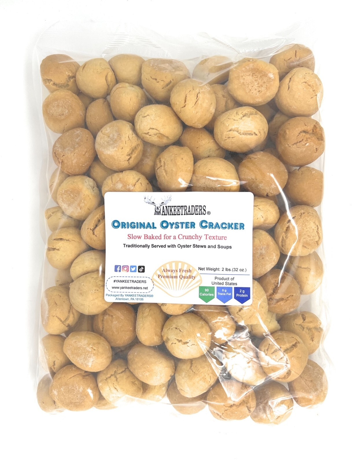 Original Oyster Cracker, Jumbo Size, 2 lbs. ~ YANKEETRADERS® ~ 