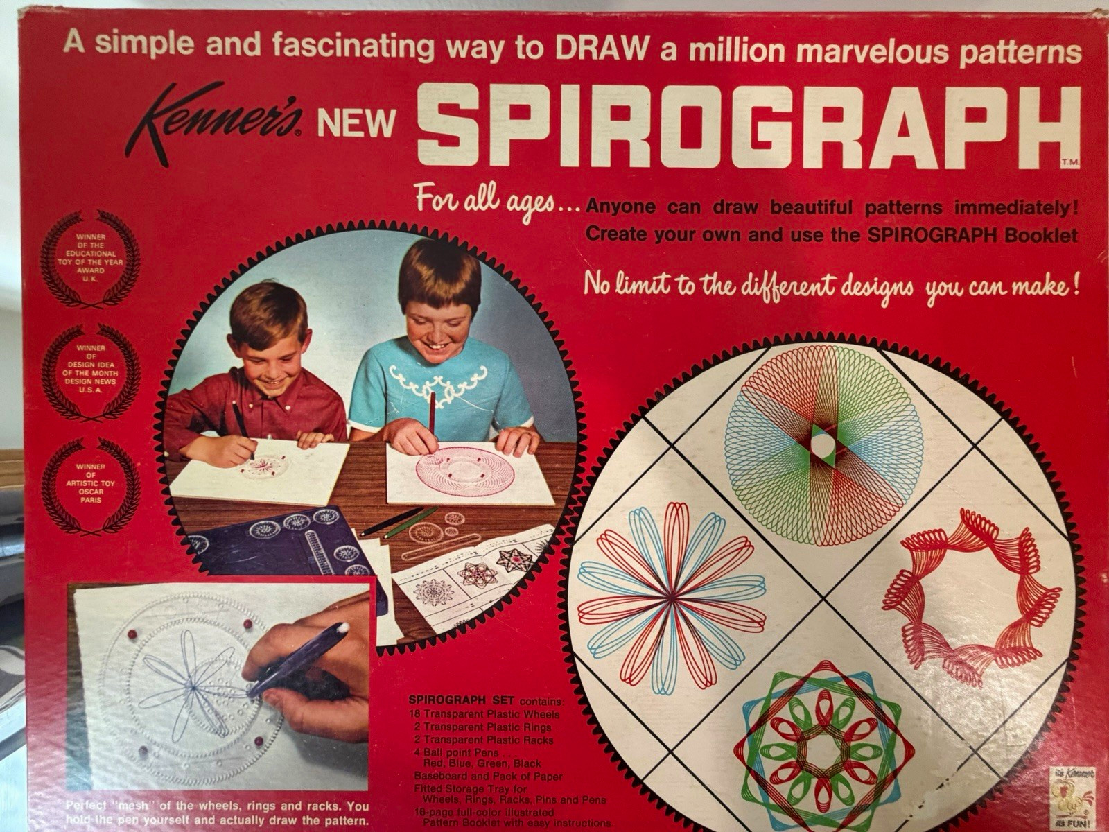 Vintage 1967 Kenner’s New Spirograph No. 401 Drawing Set Complete Vintage 1967 Kenner’s New Spirograph No. 401 Drawing Set Complete