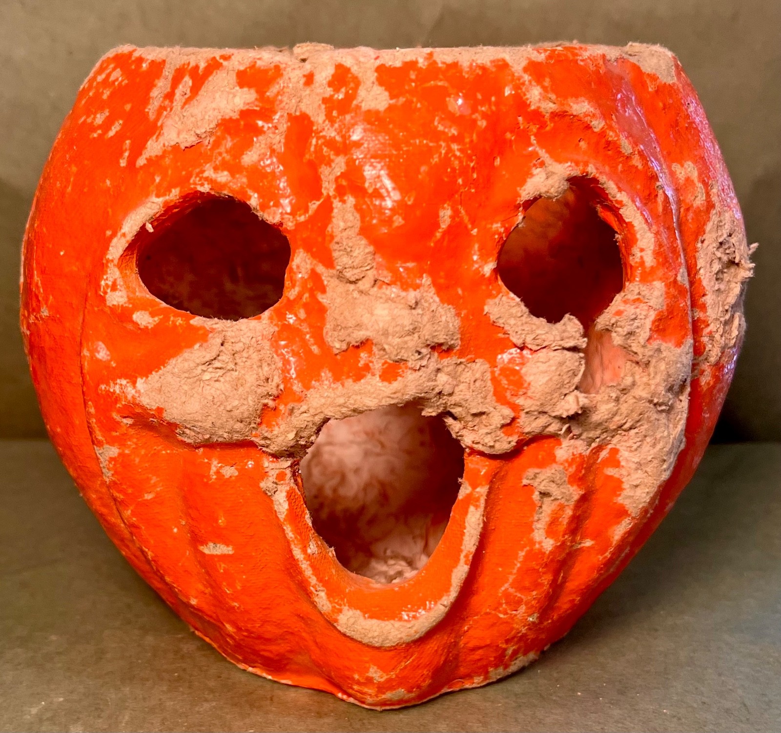Vintage Halloween paper mache pulp Jack O Lantern Vintage Halloween paper mache pulp Jack O Lantern