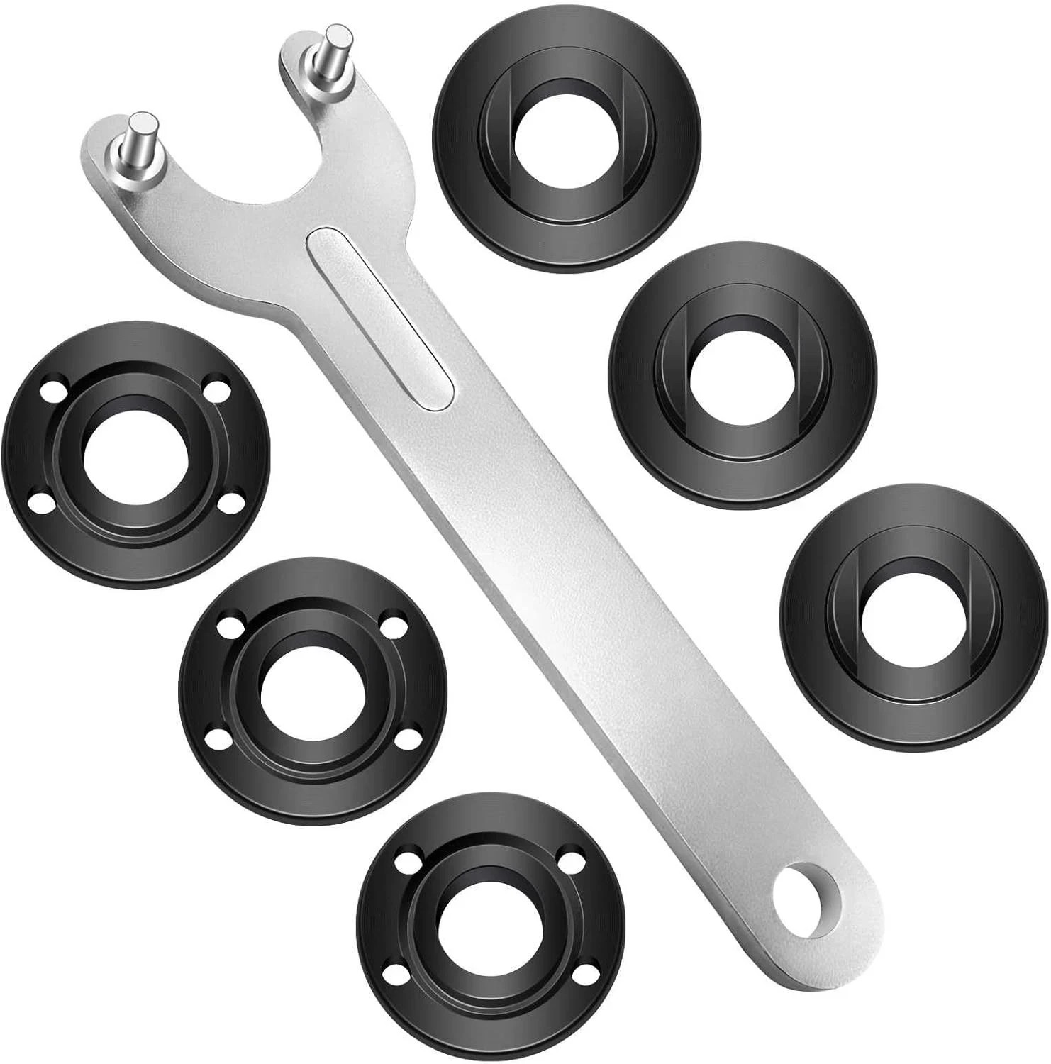 7PCS Angle Grinder Nut & Wrench Kit, Premium 5/8-11 Thread Flange Metal Lock Nut 7PCS Angle Grinder Nut & Wrench Kit, Premium 5/8-11 Thread Flange Metal Lock Nut