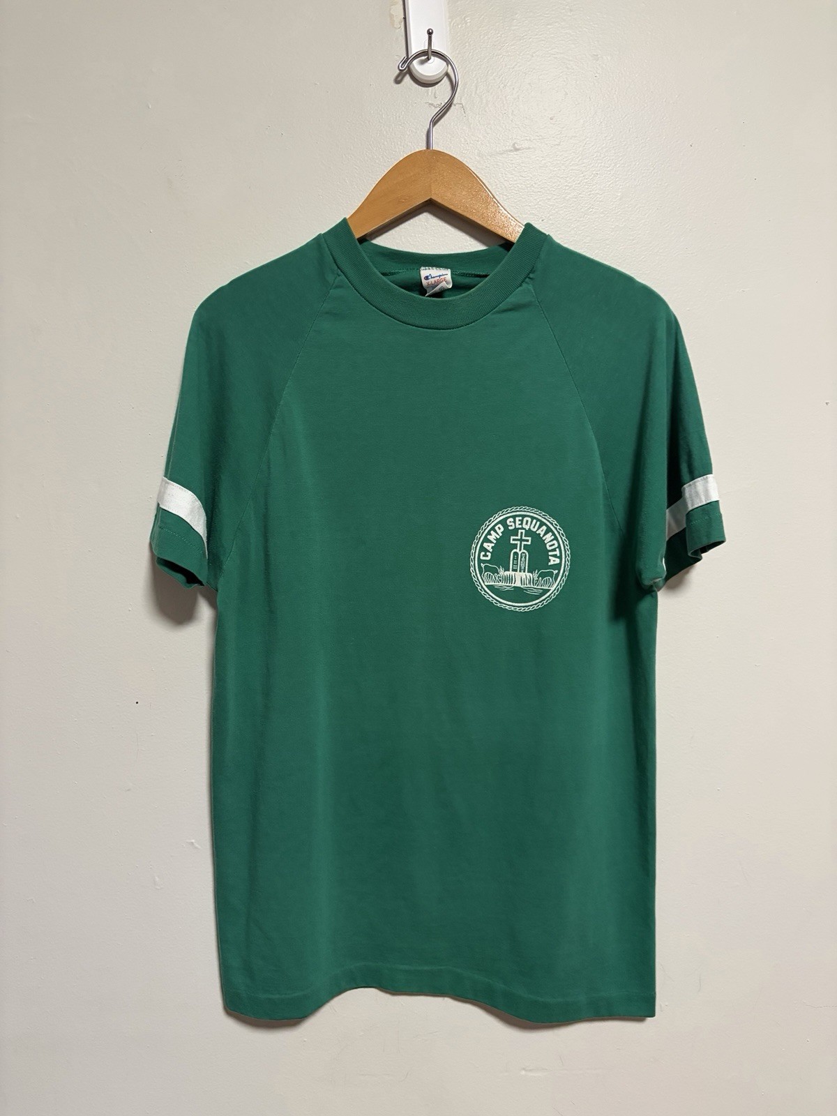 Vintage 1970s Champion Camp Sequanota Single Stitch T Shirt Size XL Made In USA Vintage 1970s Champion Camp Sequanota Single Stitch T Shirt Size XL Made In USA