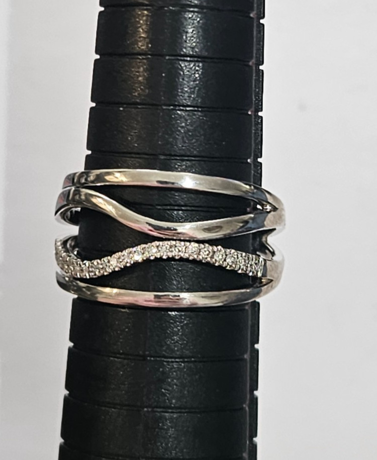 Jared Diamond 10k 4.7g White Gold Ring SZ 8.75
