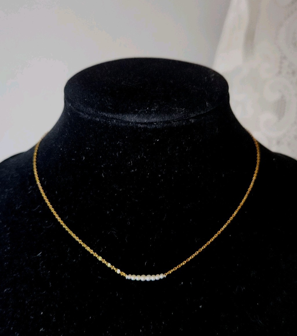 Vintage 14k Gold Add-A-Pearl 8 Pearl Delicate Dainty 14\ Vintage 14k Gold Add-A-Pearl 8 Pearl Delicate Dainty 14\