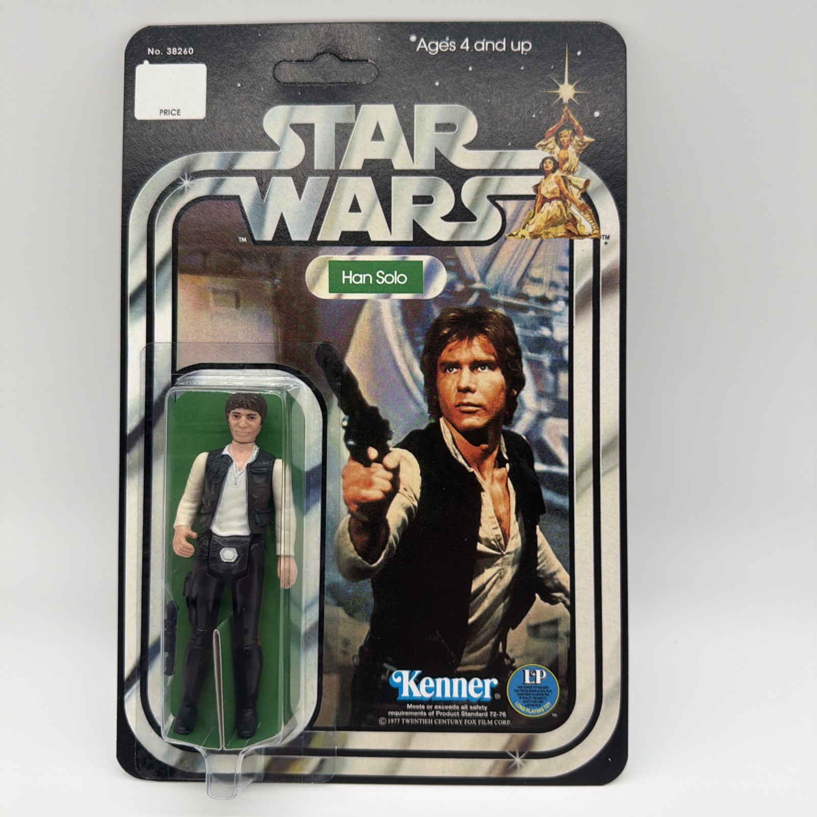 Vintage Star Wars Original Han Solo Action Figure on Custom 12 Back ANH Vintage Star Wars Original Han Solo Action Figure on Custom 12 Back ANH