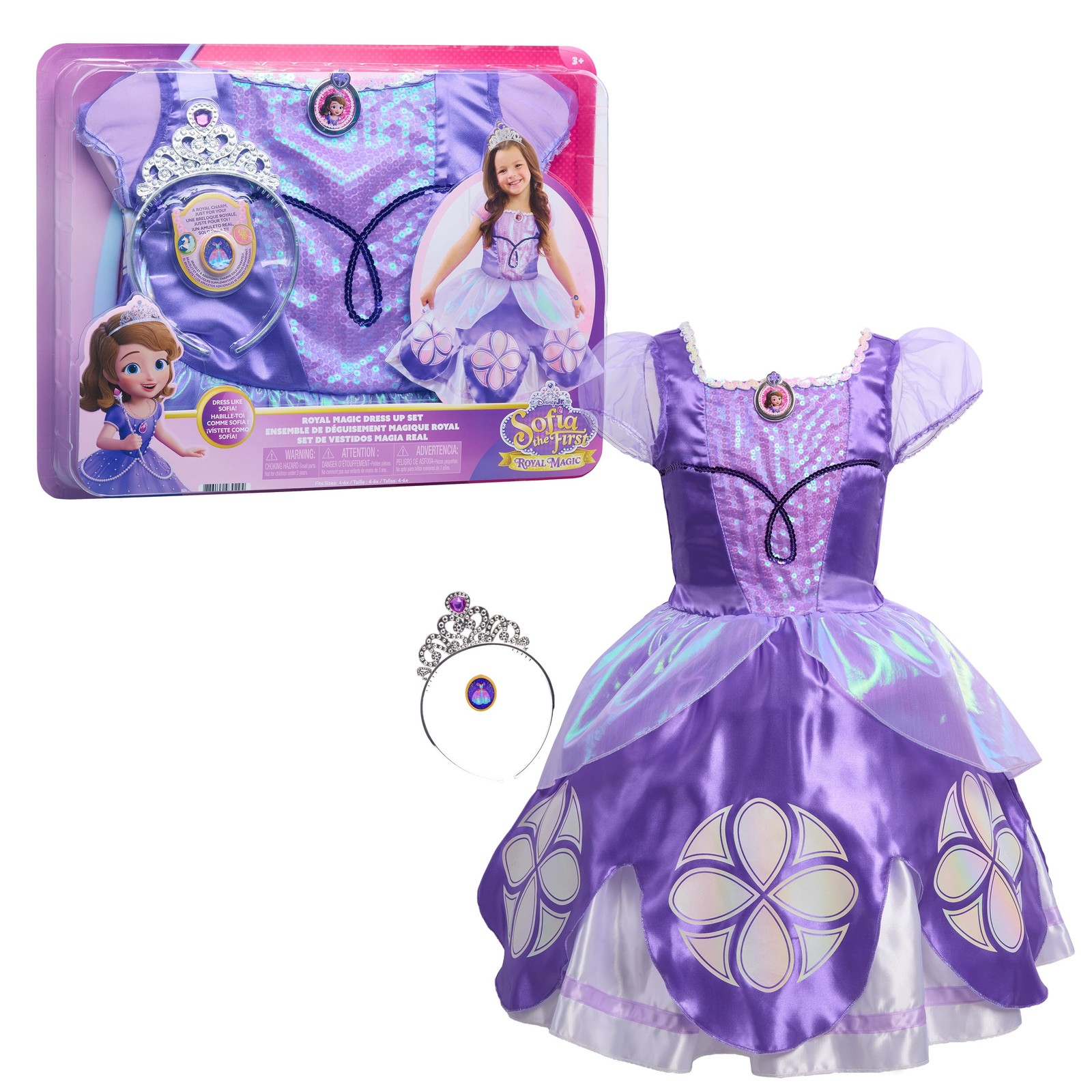 Disney Jr. Sofia the First Royal Magic Dress-Up Set, Kids Pretend Play Costume w Disney Jr. Sofia the First Royal Magic Dress-Up Set, Kids Pretend Play Costume w