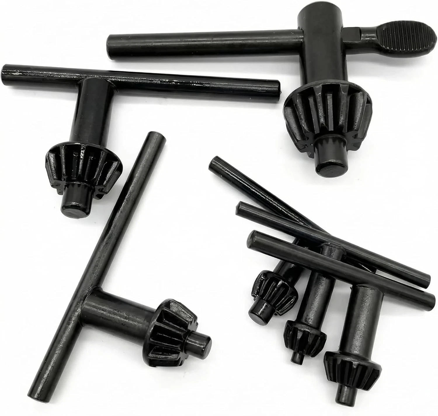 6 Piece Drill Chuck Key Set Heavy Duty Carbon Steel T Handle Drill Press Tools