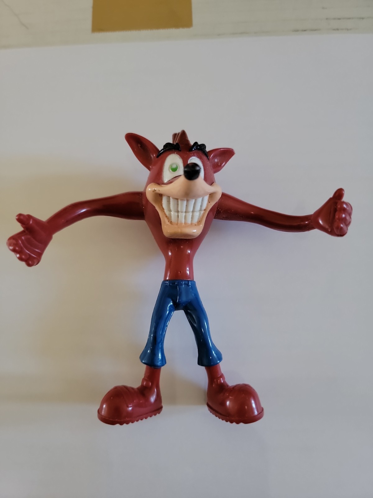 Vintage 2001 Hardee\'s Bendable Crash Bandicoot Figure Toy