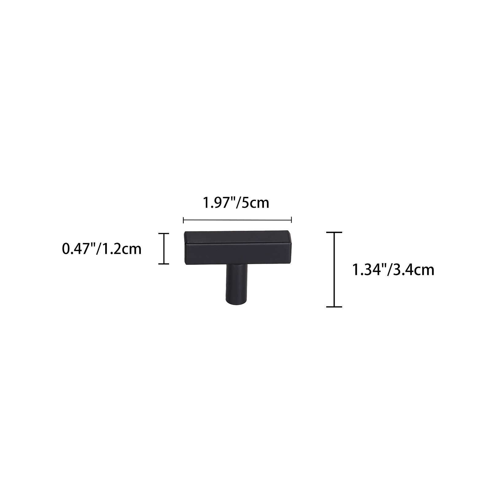Modern Square Cabinet Handles Pulls Kitchen Drawer Stainless Steel Matte Black