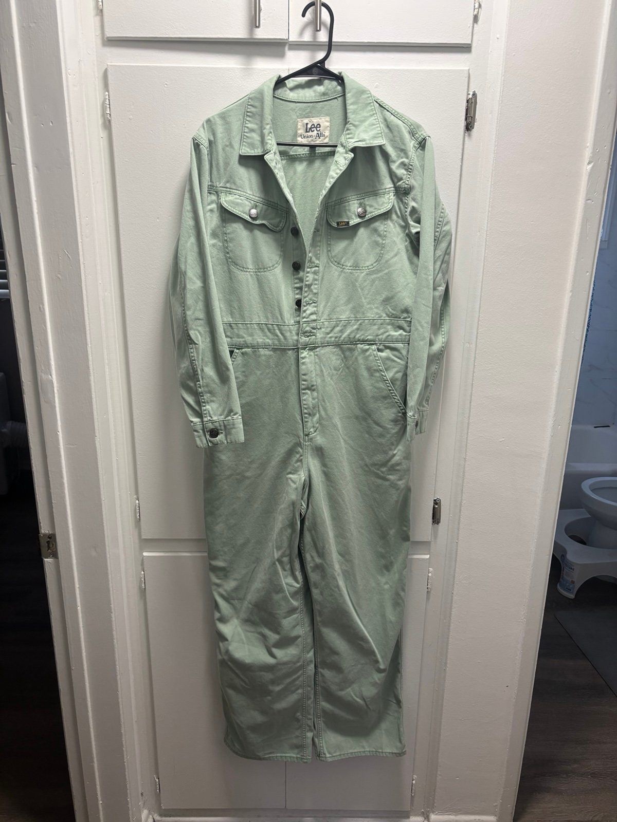 Lee Vintage Modern Union-Alls Denim Coverall Jumpsuit Medium Avocado Green Lee Vintage Modern Union-Alls Denim Coverall Jumpsuit Medium Avocado Green