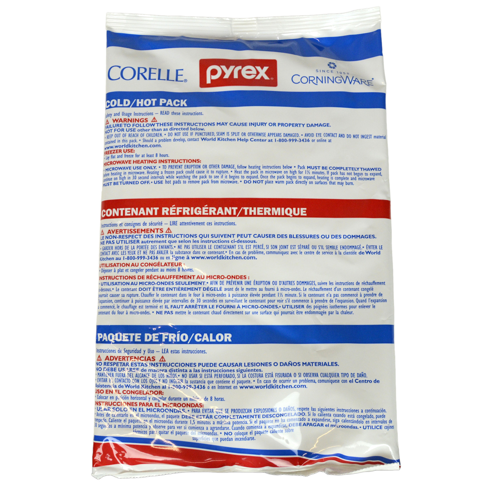 Pyrex CorningWare Corelle Portable Large Hot Cold Pack Unipack 11.5 Pyrex CorningWare Corelle Portable Large Hot Cold Pack Unipack 11.5