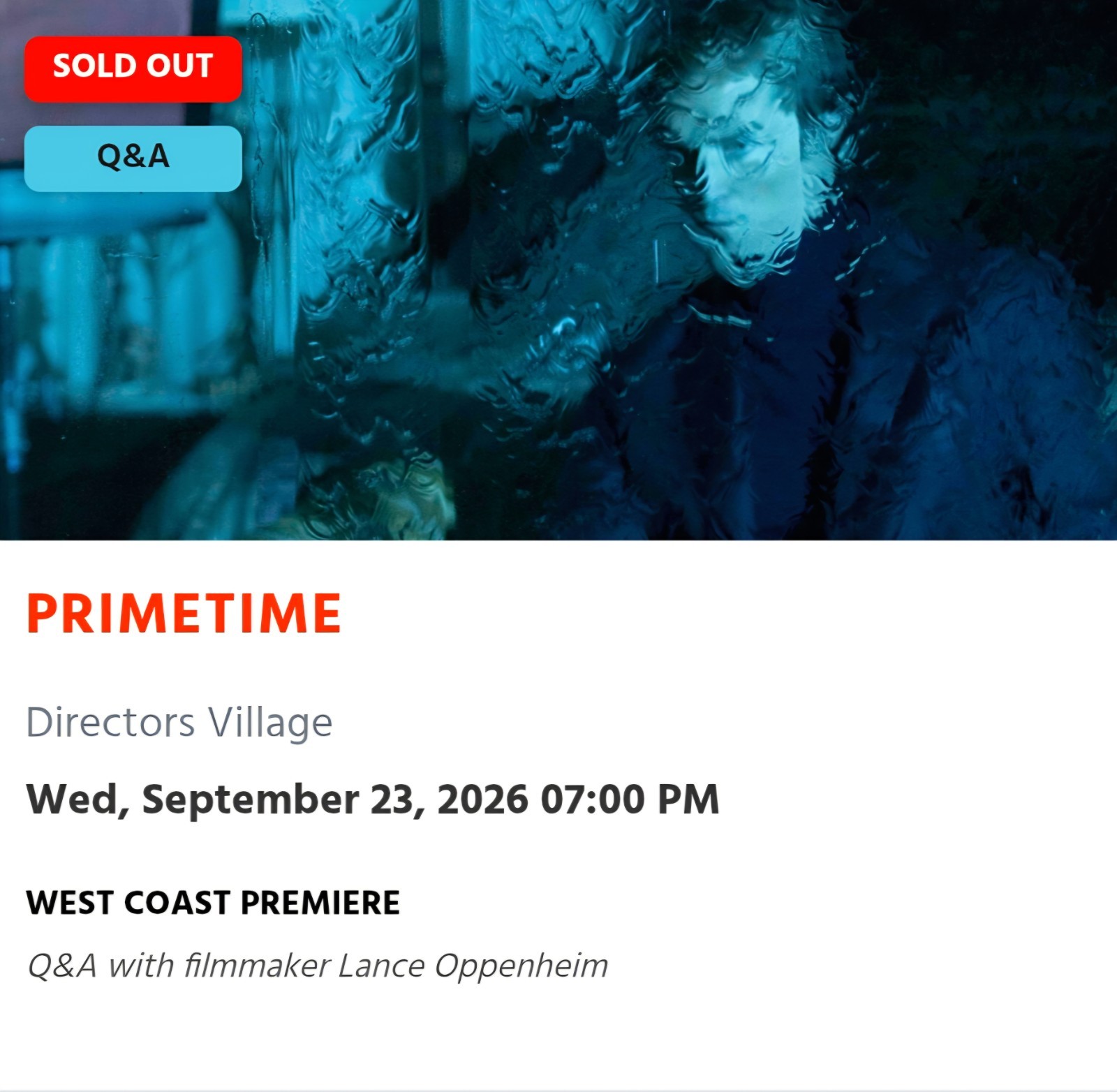Beyond Fest 2 Tickets for PRIMETIME at Directors Village 09/23/26 7pm Oppenheim Beyond Fest 2 Tickets for PRIMETIME at Directors Village 09/23/26 7pm Oppenheim