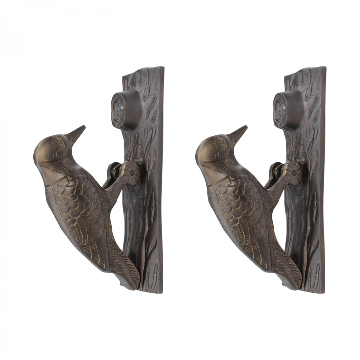 Door Knocker Woodpecker Brass Vintage 6.5 inch H Pack of 2 Renovators Supply