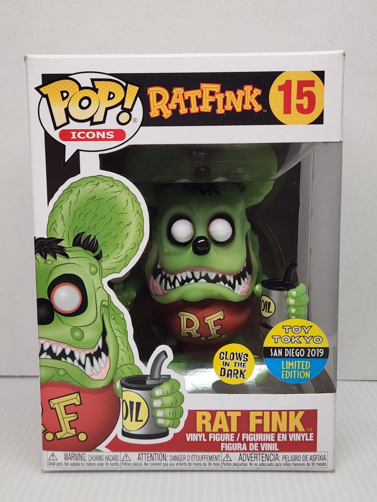 Funko Pop Icons Rat Fink 15 Glow In The Dark Toy Tokyo SDCC 2019 NEW IN BOX NIB Funko Pop Icons Rat Fink 15 Glow In The Dark Toy Tokyo SDCC 2019 NEW IN BOX NIB