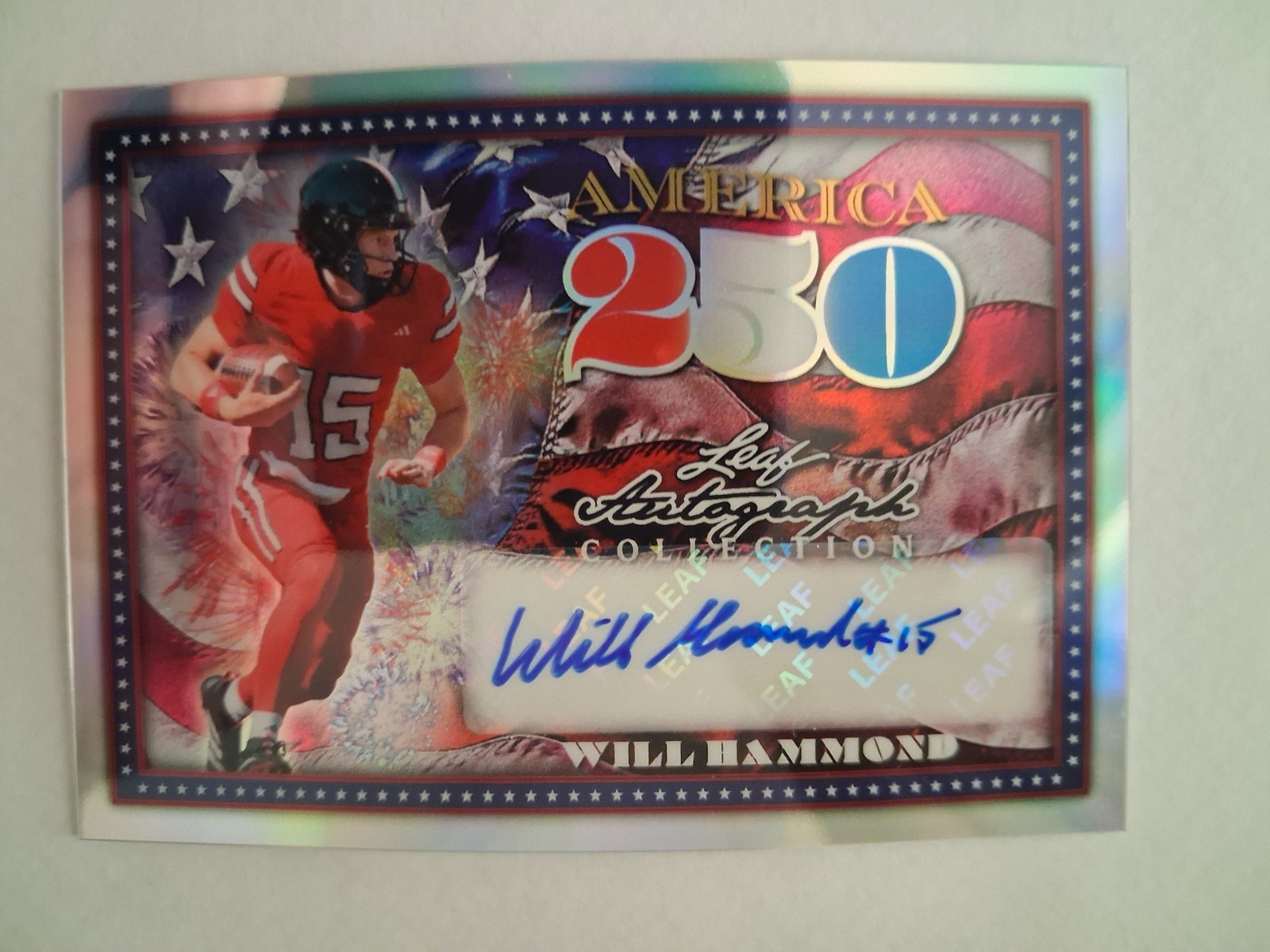 2026 LEAF AUTOGRAPH COLLECTION AMERICA 250 WILL HAMMOND AUTO 1/5 TEXAS TECH