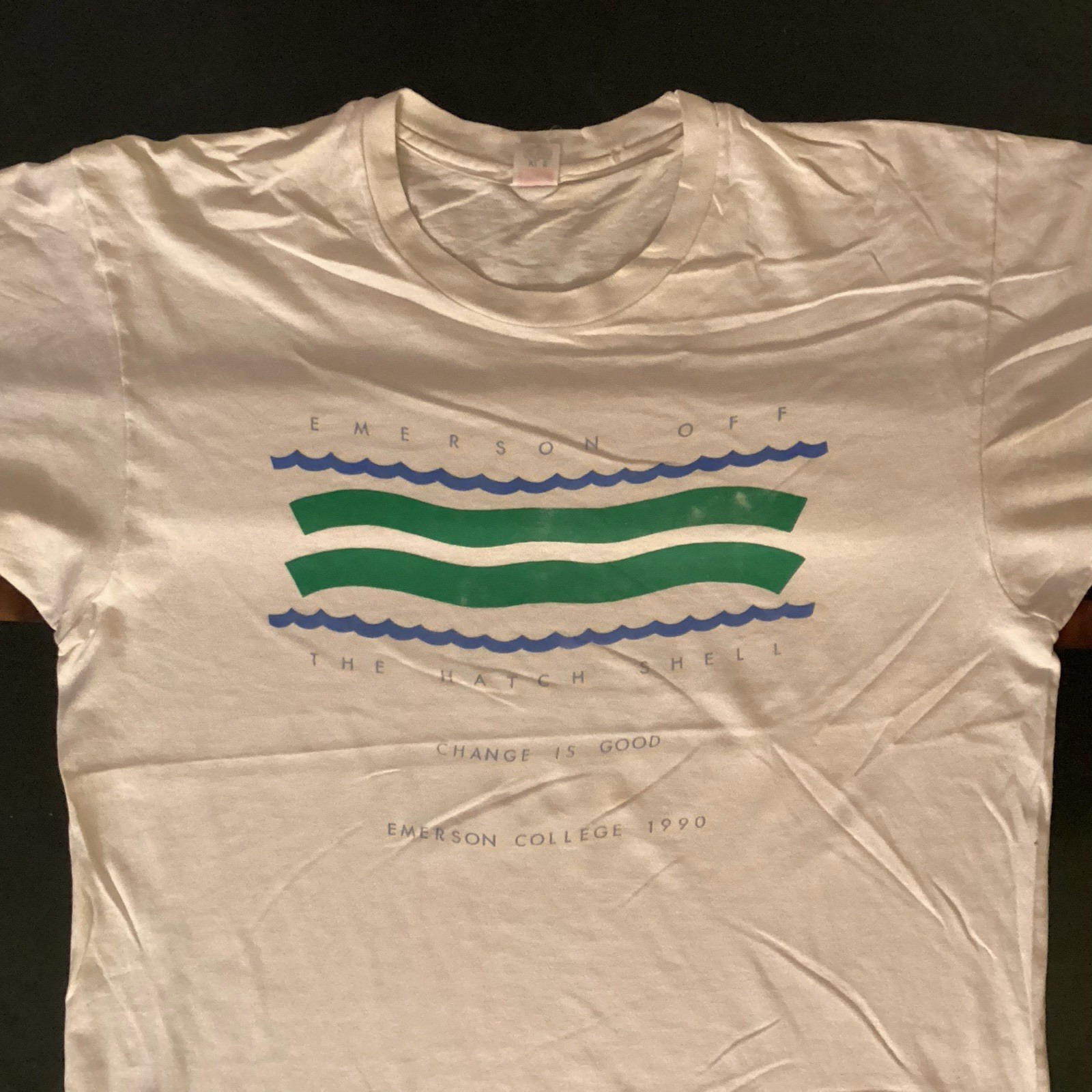 Vintage 90s Emerson College Boston Tee XL Hanes Hatch Shell Distressed Vintage 90s Emerson College Boston Tee XL Hanes Hatch Shell Distressed