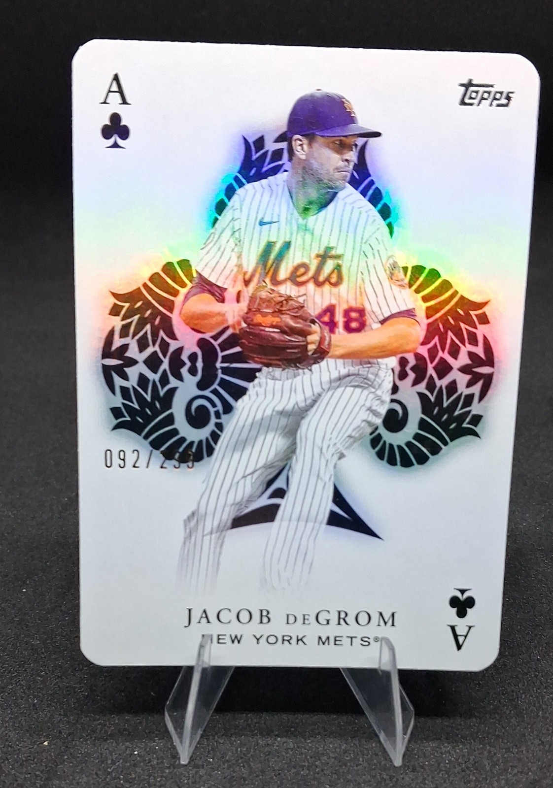 2023 Topps Series 1 - All Aces Jacob deGrom #AA-8 Black /299 Mets Baseball Card 2023 Topps Series 1 - All Aces Jacob deGrom #AA-8 Black /299 Mets Baseball Card