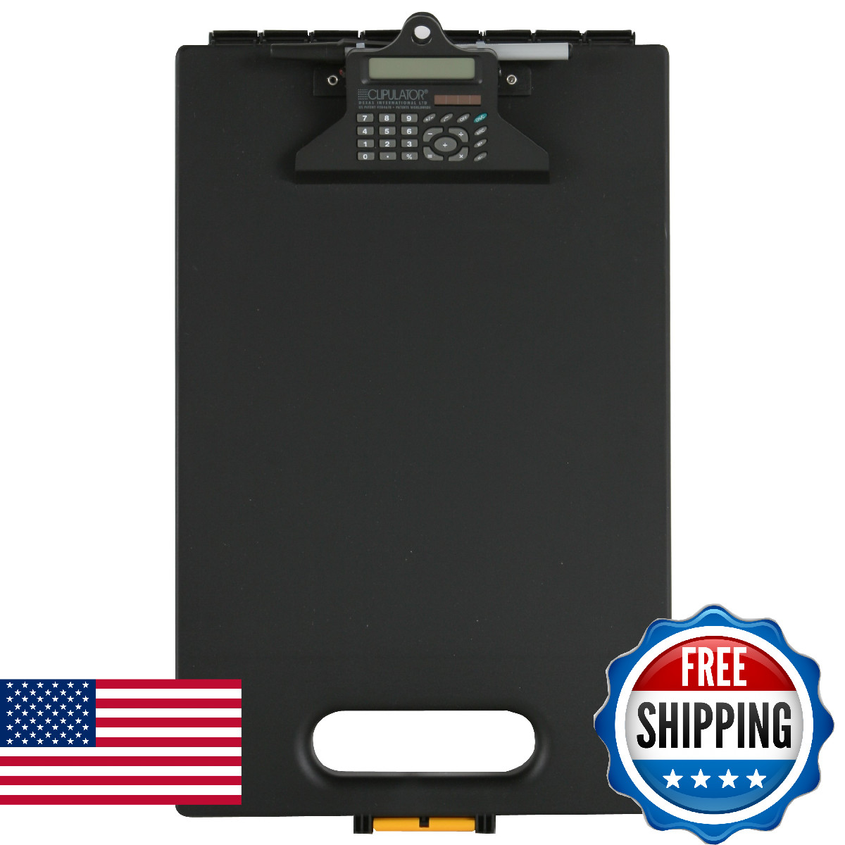Dexas Clipcase Calculator Storage Clipboard, Black, A4, Letter Size