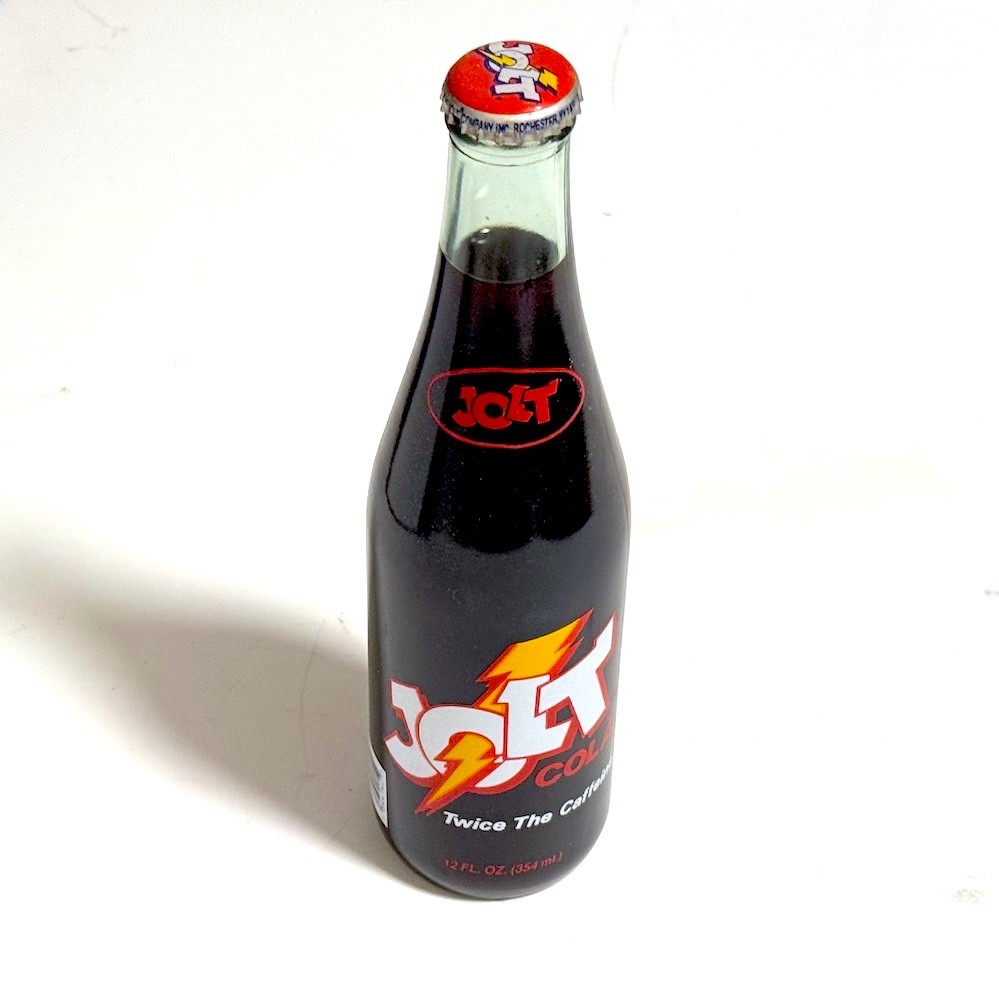 Vintage Jolt Cola Glass Bottle 12oz Sealed 1990s Twice Caffeine Collectible