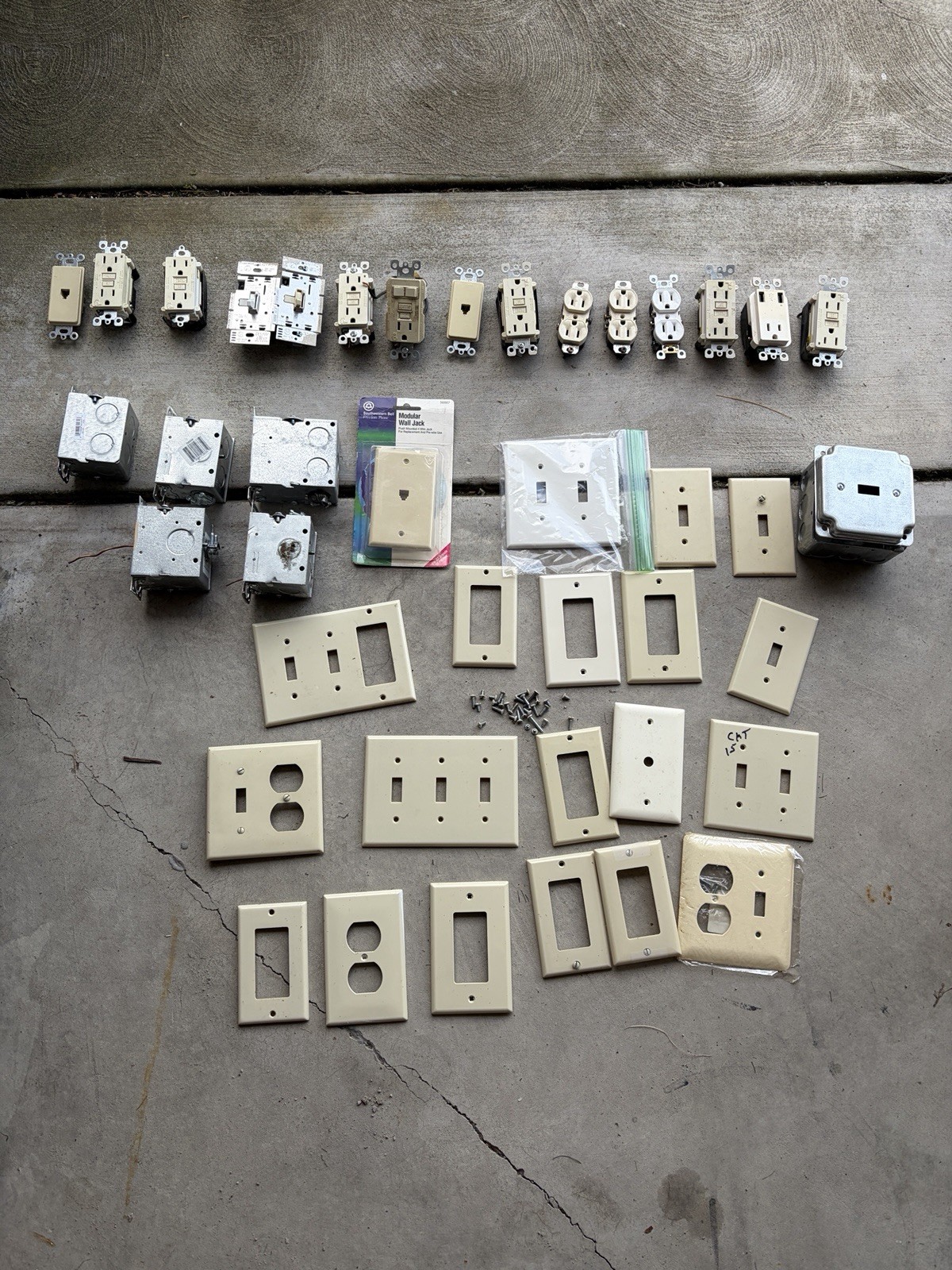 Lot of Leviton Outlets, Covers, & Switch Boxes