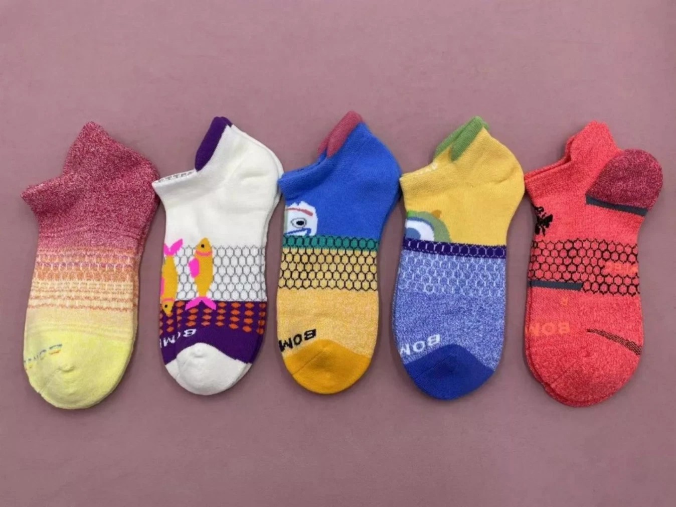 5 pairs/Set Bombas Women\'s Solid Honeycomb Ankle socks - Size Medium 8-10.5