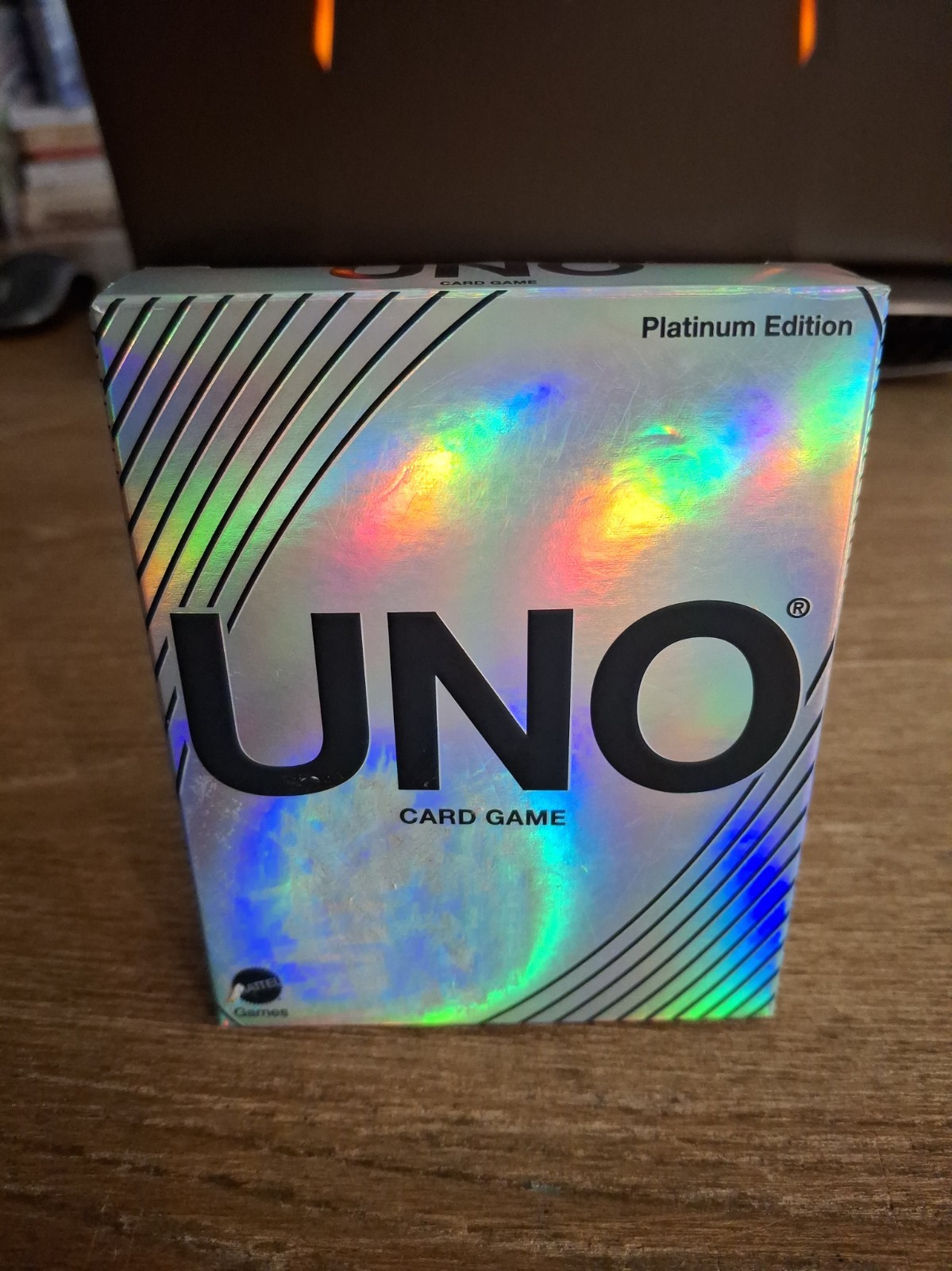 UNO Mattel UNO Platinum Edition Card Game - Premium Holographic Foil Cards #791