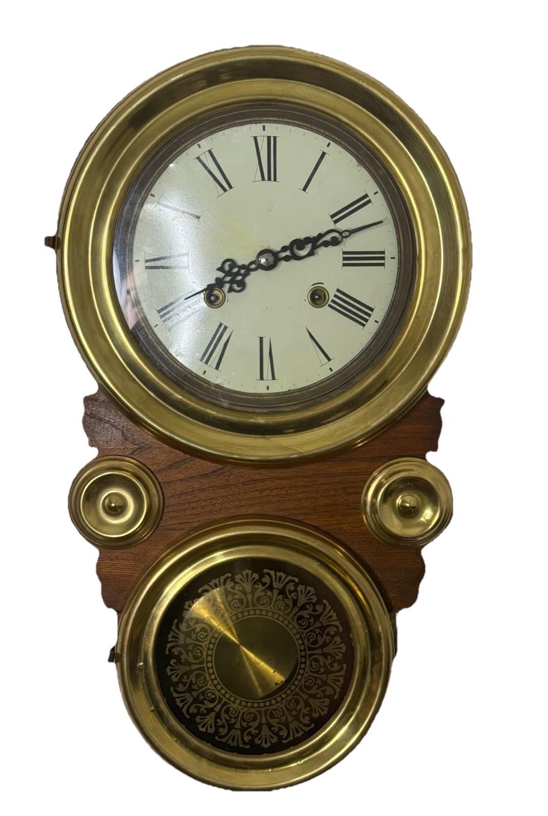 Vintage Figure 8 Wall Clock Unbranded Fully Serviced Key And Pendulum
