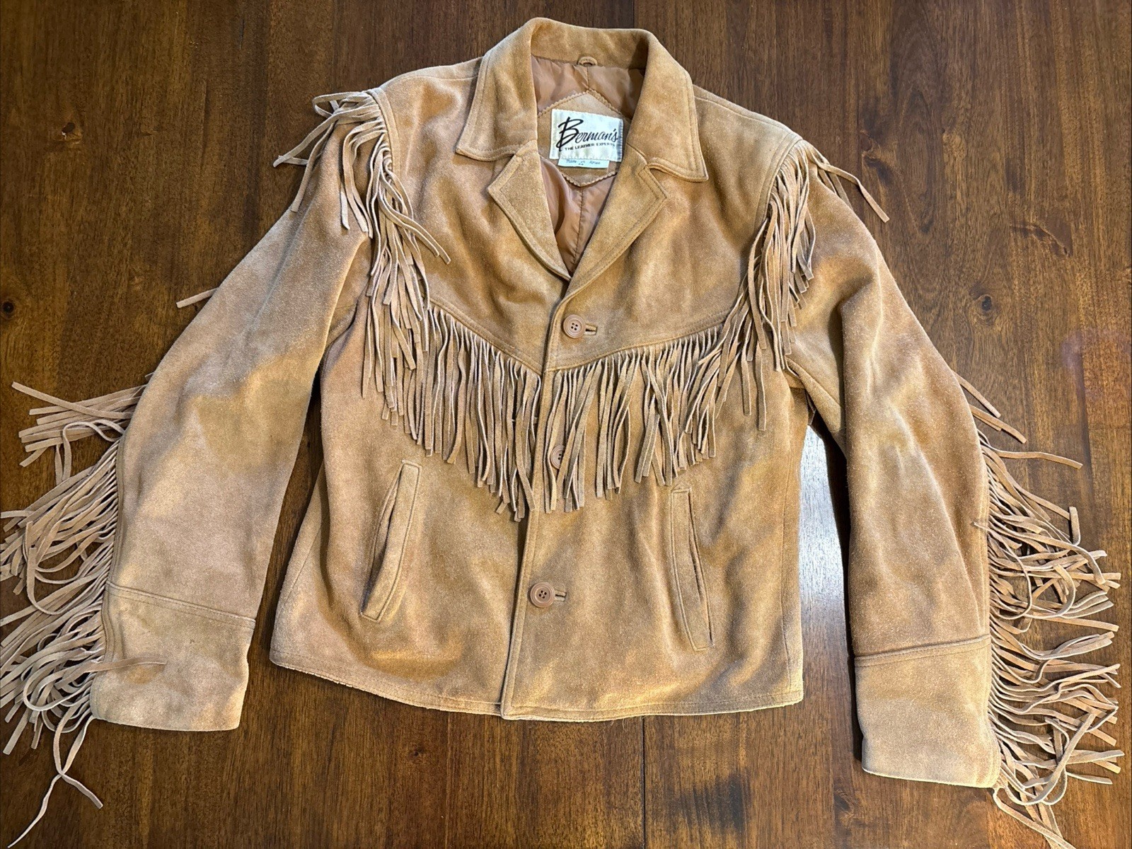 Vintage 70s 80s Leather Fringe Jacket Suede Coat Urban Western Boho Hippie 38/ M