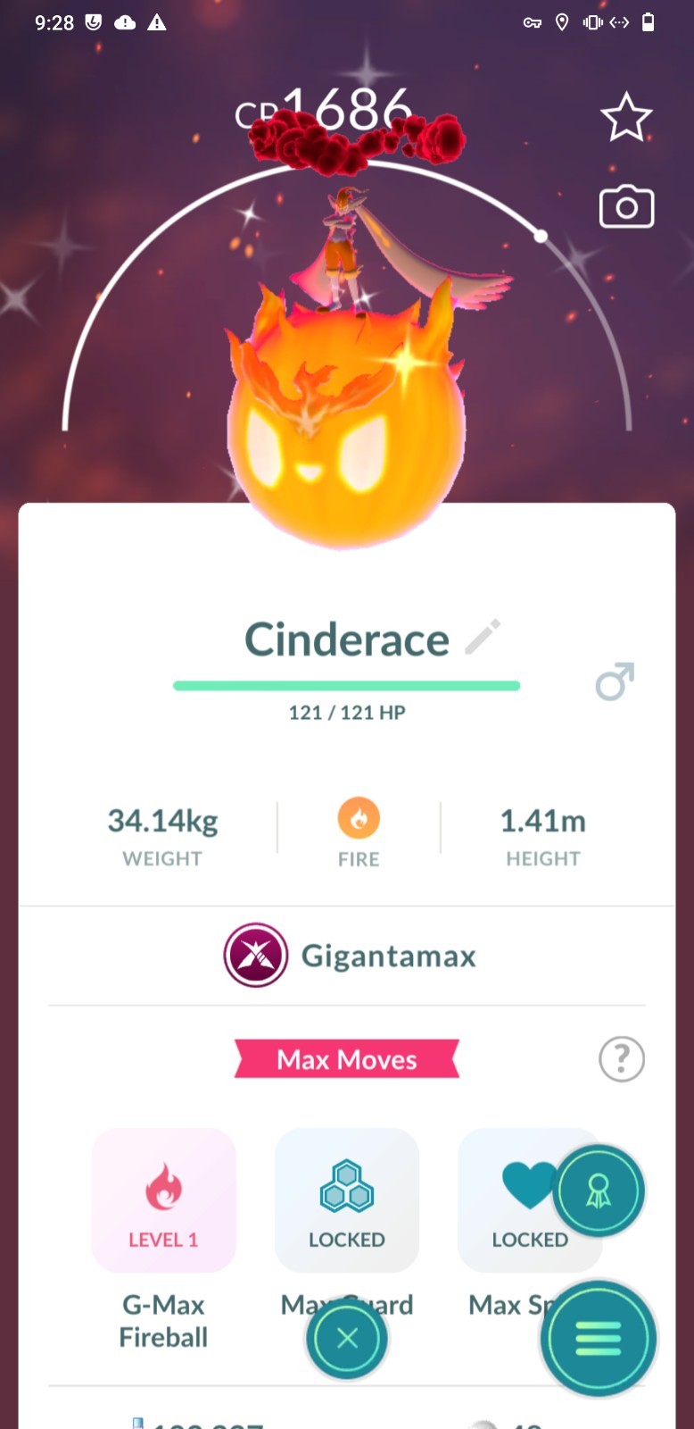 Pokémon Shiny Cinderace Gigantamax Gmax - GO Read description