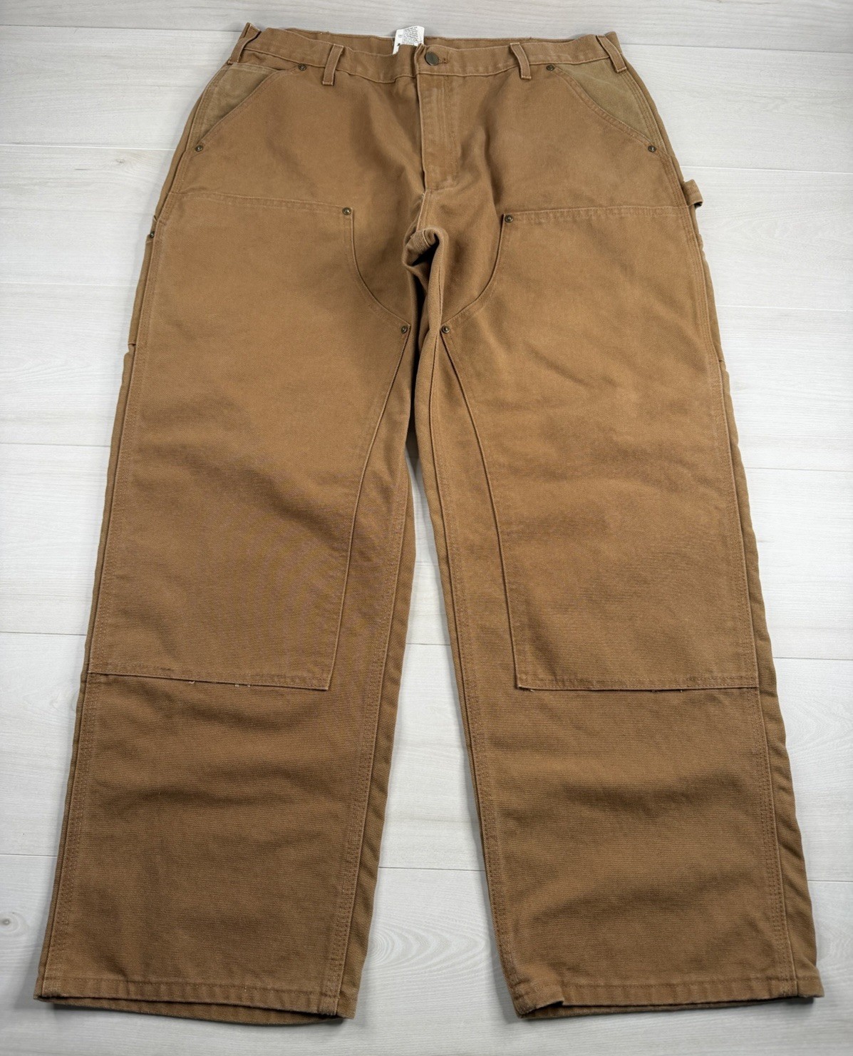 Vtg Carhartt B136 Pants Brown Double Knee Duck Canvas Carpenter USA Made 35x30 Vtg Carhartt B136 Pants Brown Double Knee Duck Canvas Carpenter USA Made 35x30