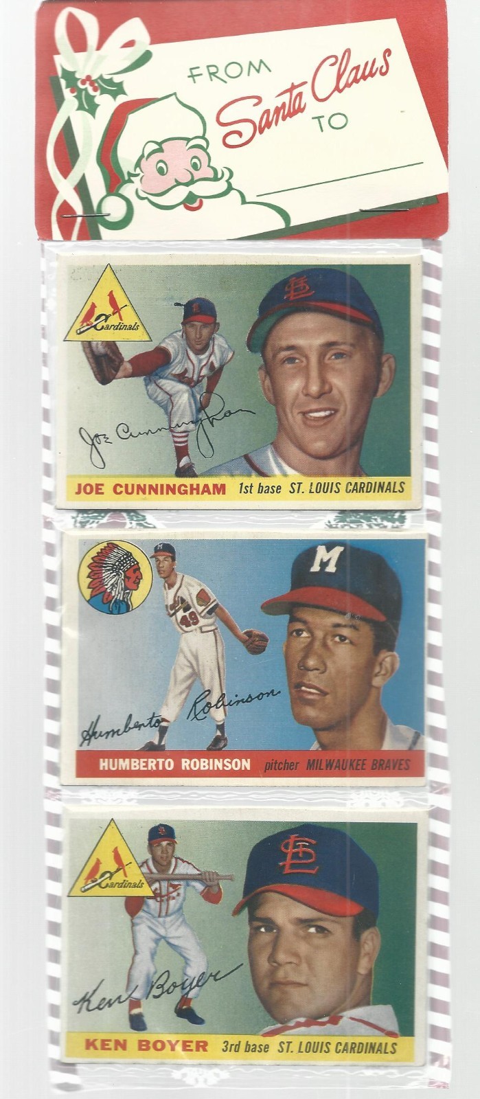1955  TOPPS Christmas RACK PACK W ALL STAR KEN BOYER R/POS  CLEMENTE R/KOUFAX R