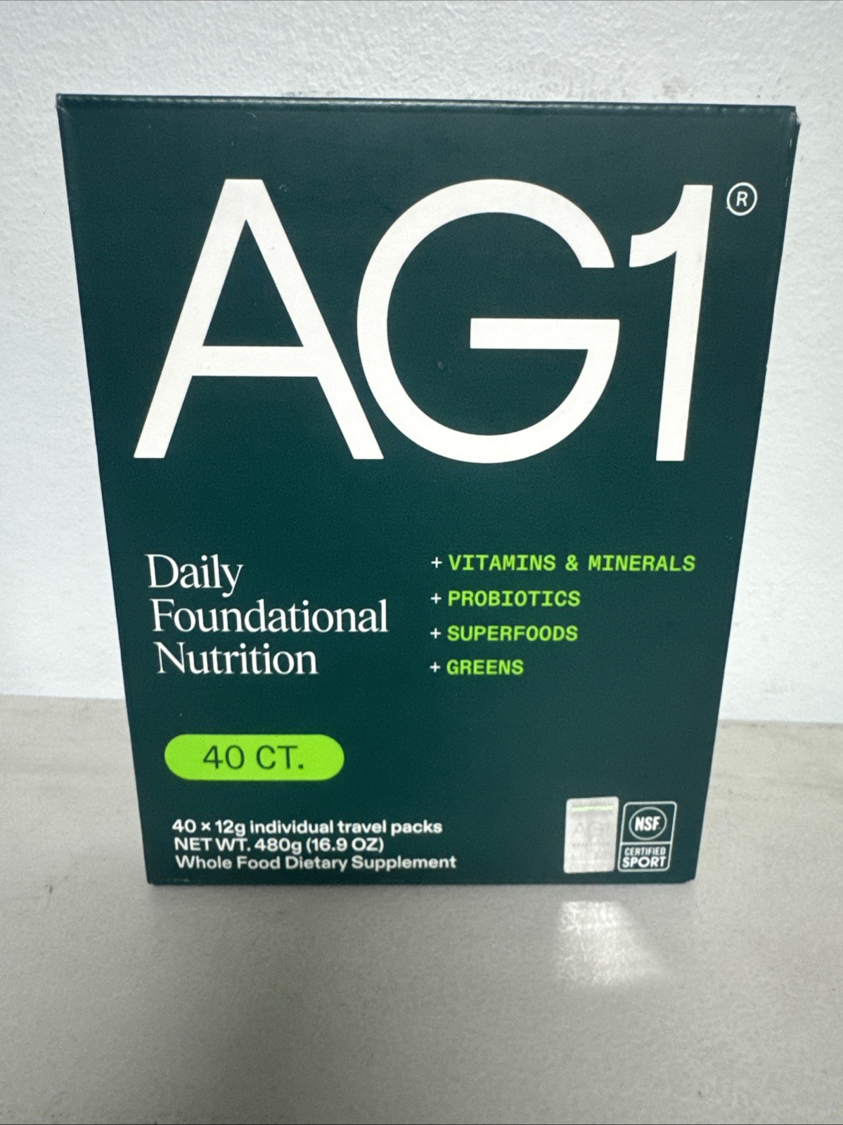 NEW SEALED AG1 Greens 40ct Daily Foundational Nutrition 40x12g Pks Exp 5/26 NEW SEALED AG1 Greens 40ct Daily Foundational Nutrition 40x12g Pks Exp 5/26