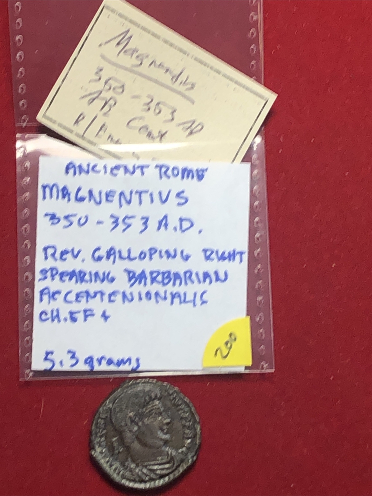 Ancient Rome Magnentius 350-353 A.D. Ae Centenionalis Rev Spearing Barbarian Ancient Rome Magnentius 350-353 A.D. Ae Centenionalis Rev Spearing Barbarian