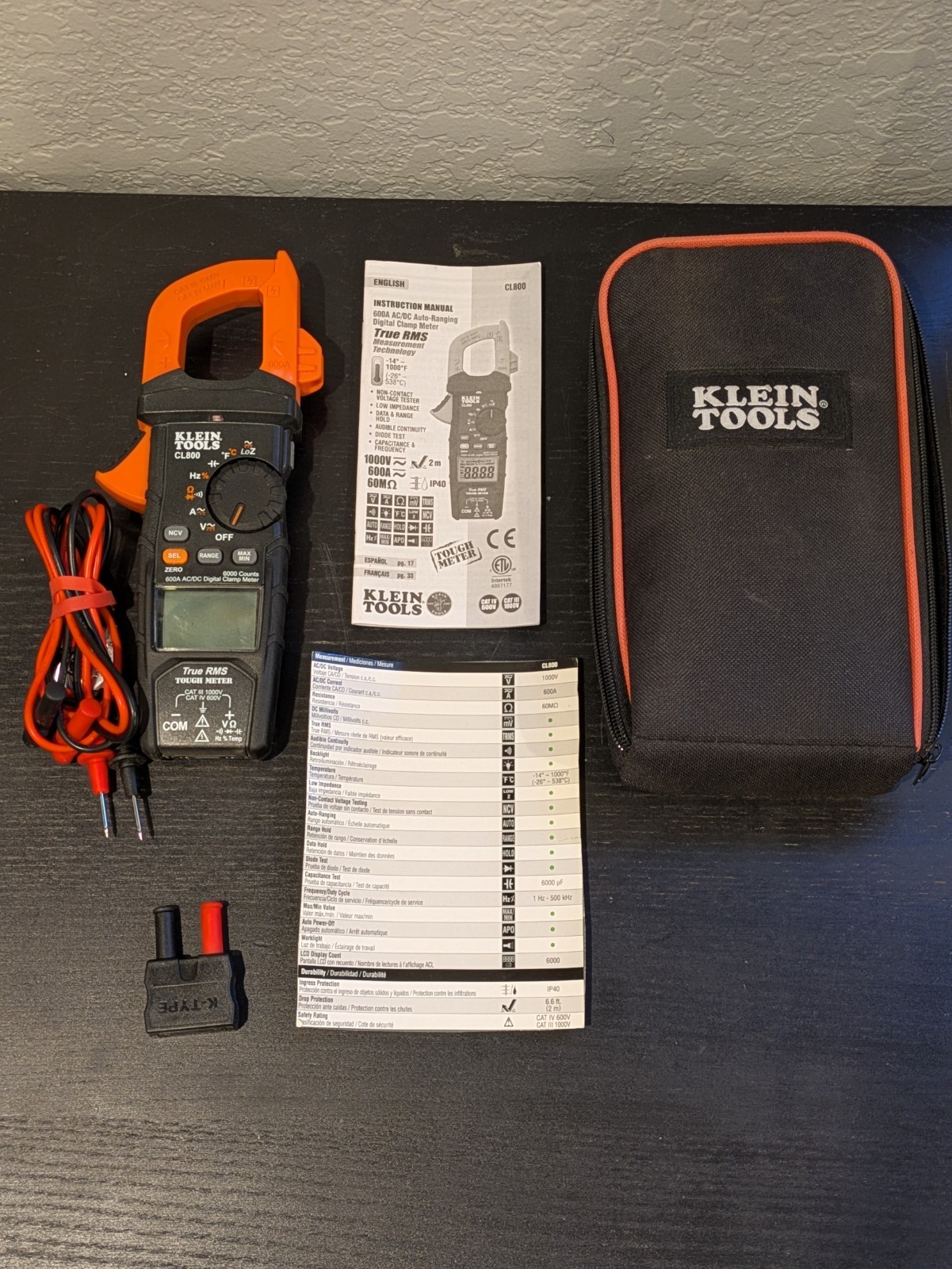 Klein Tools CL800 AC/DC True RMS Auto-Ranging Digital Clamp Meter Klein Tools CL800 AC/DC True RMS Auto-Ranging Digital Clamp Meter