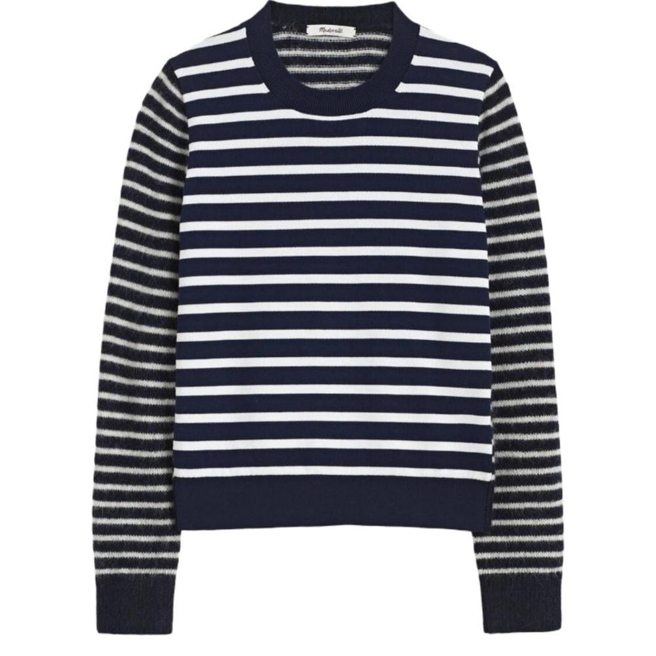 Madewell Women\'s Blue and White Jumper