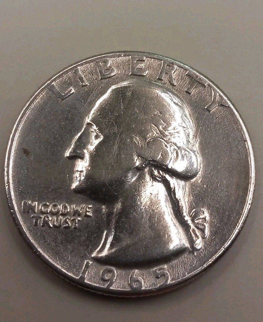 1965 Quarter Error ,No Mint Mark And Doubling Letters.