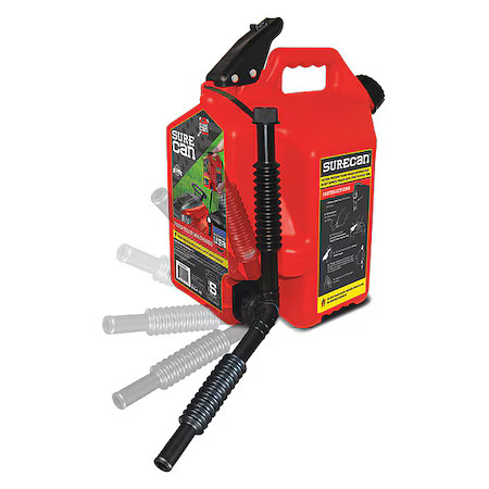 Surecan Sur5sfg2 Gas Can, Hdpe, 5 Gal, Flexible Rotating Nozzle, Self Venting, Surecan Sur5sfg2 Gas Can, Hdpe, 5 Gal, Flexible Rotating Nozzle, Self Venting,