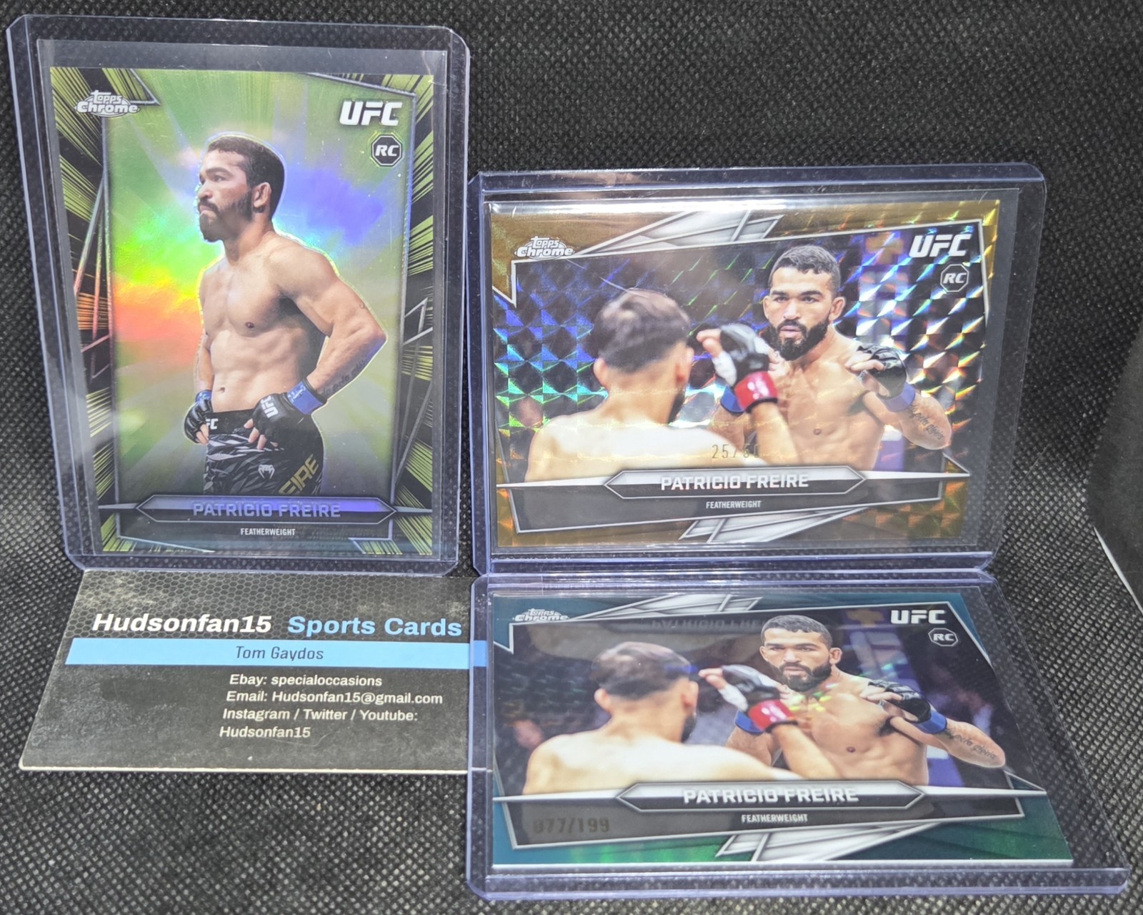 Patricio Freire 3x Lot 2026 Topps Chrome UFC Radiating Rookies, Gold /50, /199