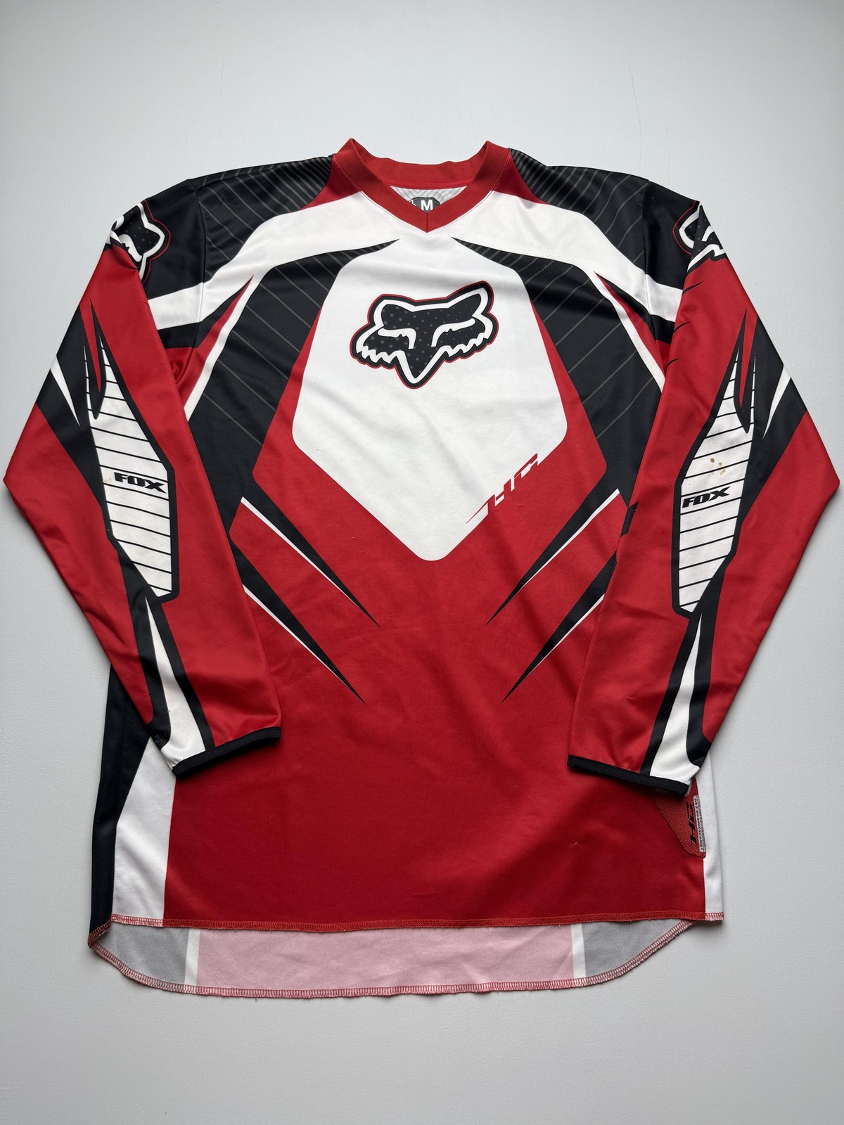 Fox Racing Jersey Shirt Mens Medium Red Long Sleeve Motocross MX Riding Top