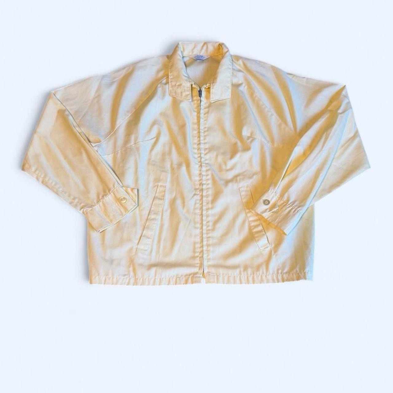 Vintage 60s-70s Sears Light Yellow Full-Zip Casual Jacket Small/Medium Vintage 60s-70s Sears Light Yellow Full-Zip Casual Jacket Small/Medium