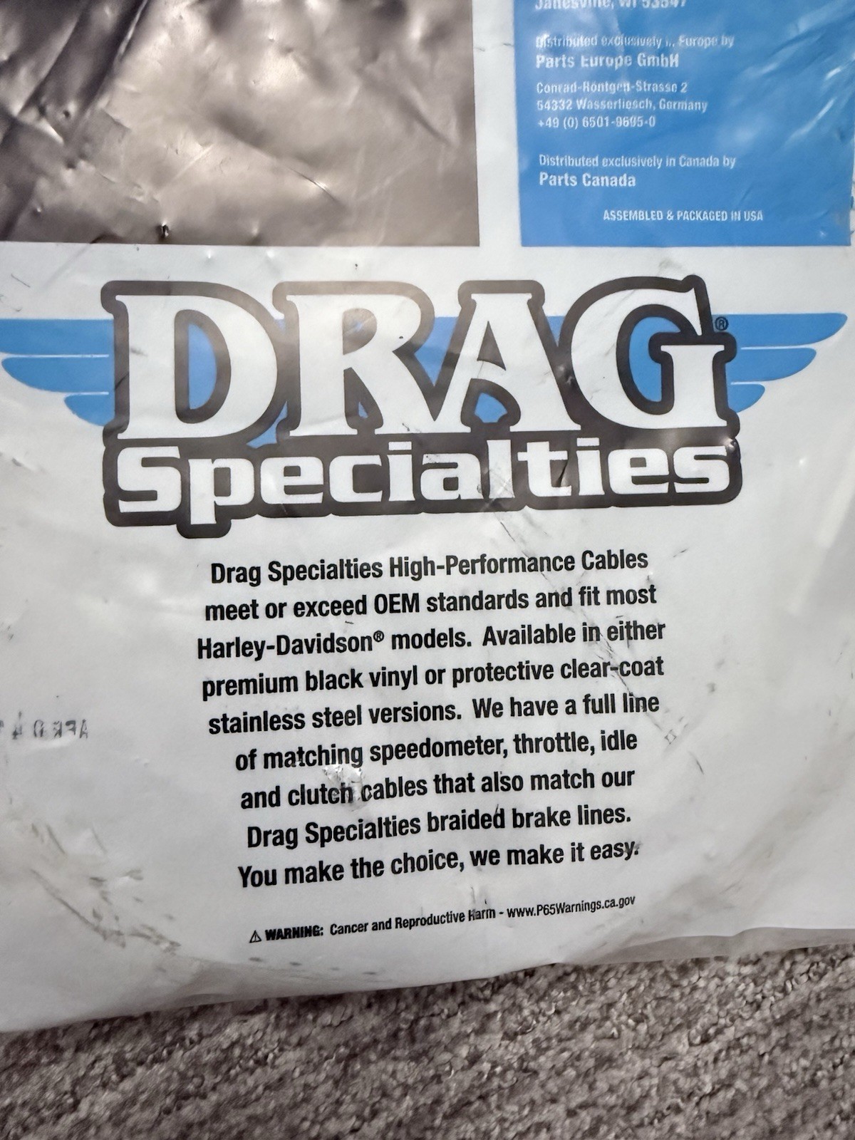 Drag Specialties 0651-0110Stainless Braided Idle Cable42\